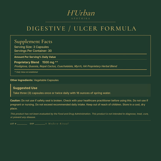 HUA Back Panel - Digestive / Ulcer Formula