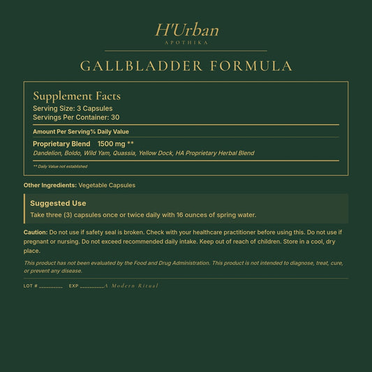 HUA Back Panel - Gallbladder Formula