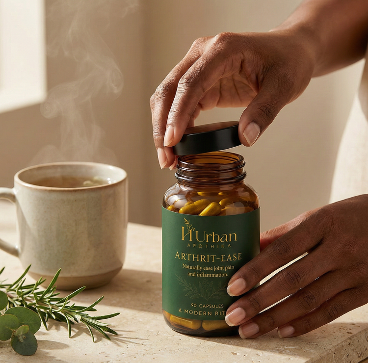 Best Sellers — H'Urban Apothika herbal supplement bottle and tea ritual