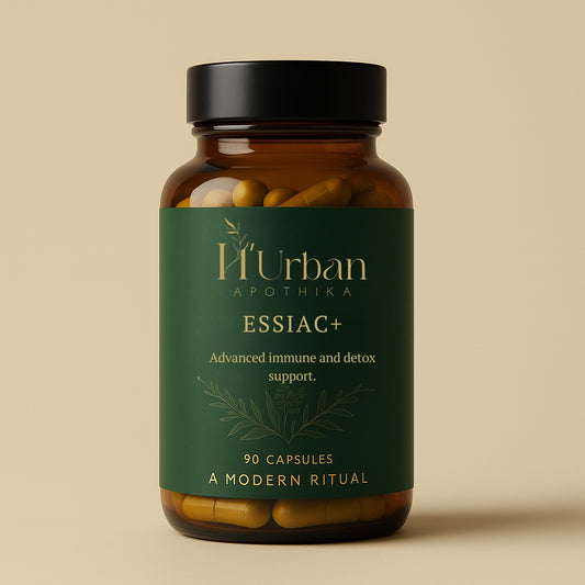 Essiac+ — H'Urban Apothika multi-herb cleansing capsule blend in amber bottle